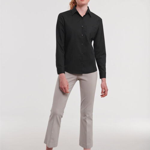 Ladies' Long Sleeve Classic Polycotton Poplin Shirt Thumbnail