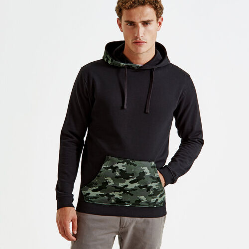 Men's camo trimmed hoodie Thumbnail